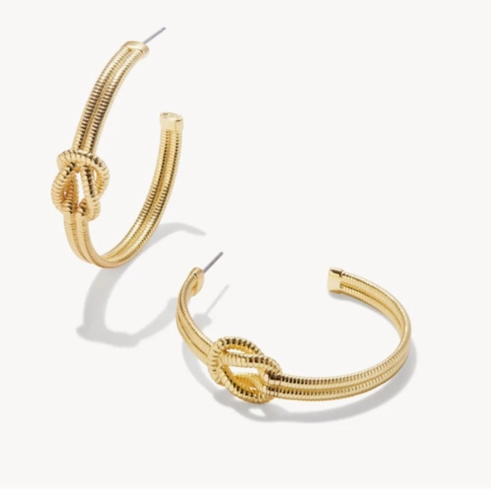 Kendra Scott Gold Annie Knot Hoop Earrings